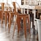 Flash Furniture Orange Metal Stool with Teak Poly Seat ET-3534-30-OR-PL1T-GG - alternate 1